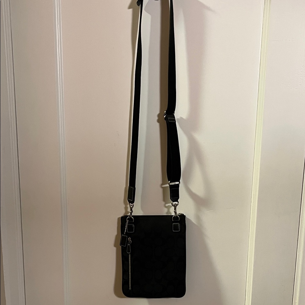 Coach Black Signature Patterned Crossbody Bag - Picture 7 of 10